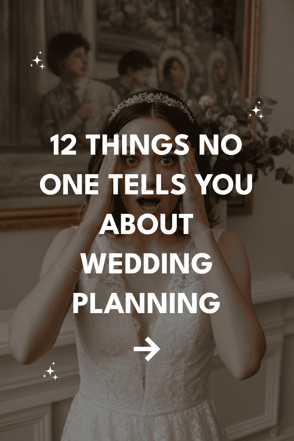 Bridal surprise: 12 wedding planning secrets revealed in emotional wedding photo.