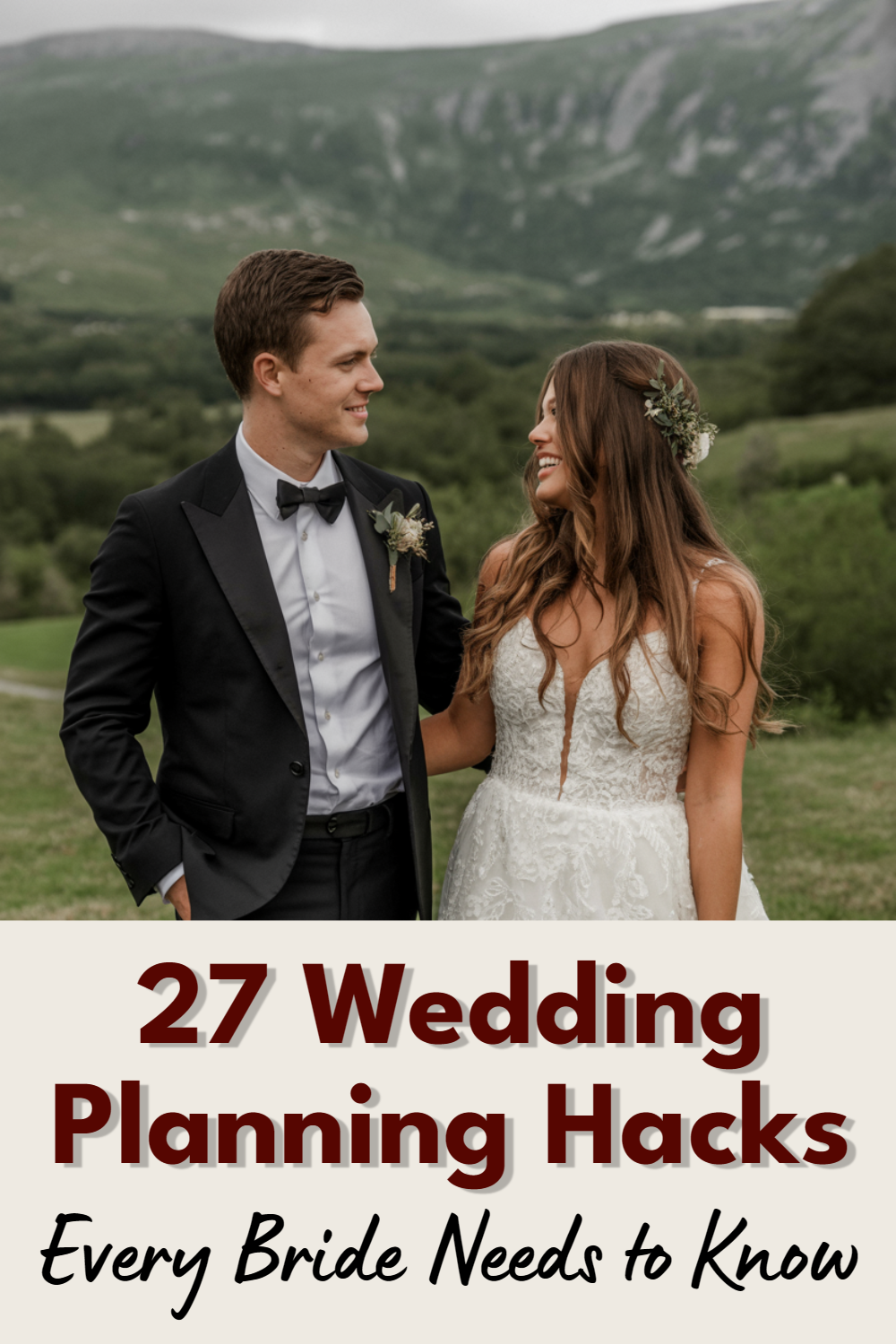 Romantic outdoor wedding scene with stunning couple, elegant attire, and helpful planning tips.