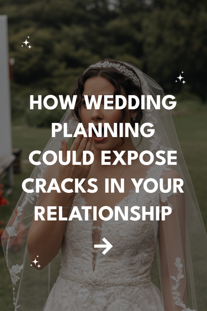 Bride contemplatively planning wedding, revealing relationship challenges amid celebration and love.