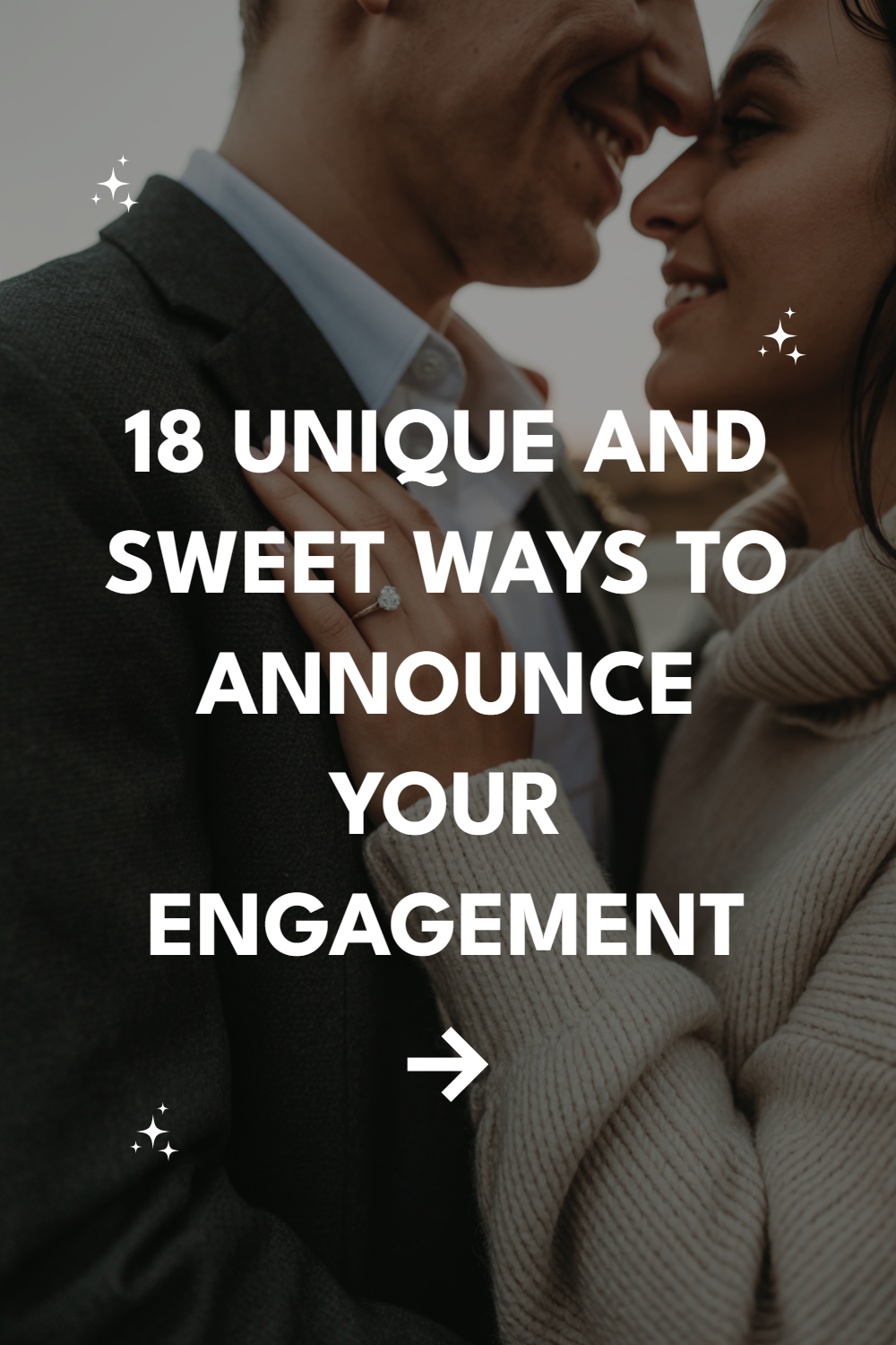 Engaged couple in intimate embrace, highlighting unique engagement announcement ideas and celebration moments.