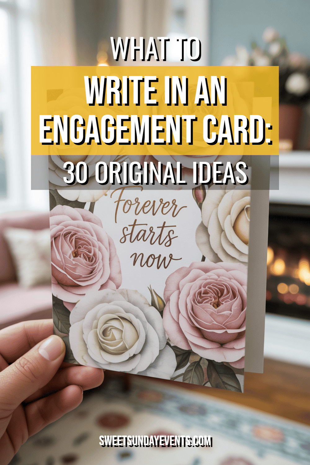 Beautiful engagement card with pastel roses, perfect for celebrating love and new beginnings.