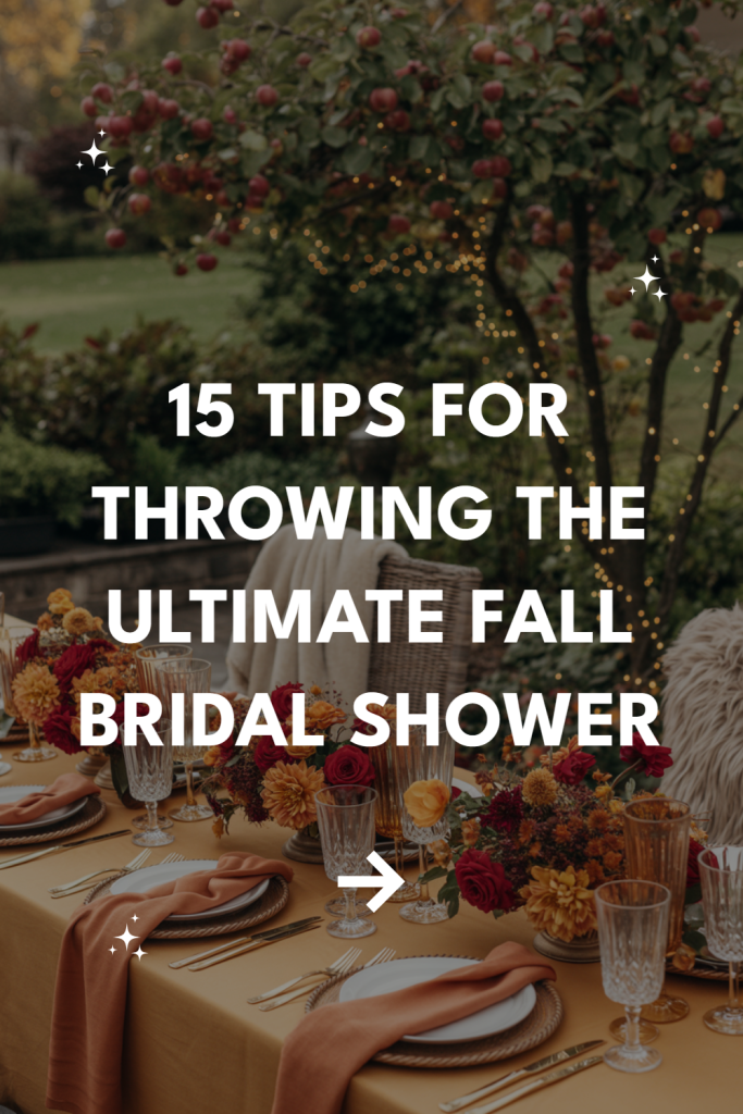 Beautiful fall bridal shower table setting with tips for an enchanting celebration.