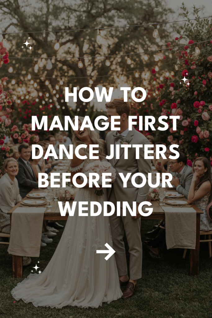 Couples first dance at a romantic outdoor wedding, overcoming dance jitters with joy.