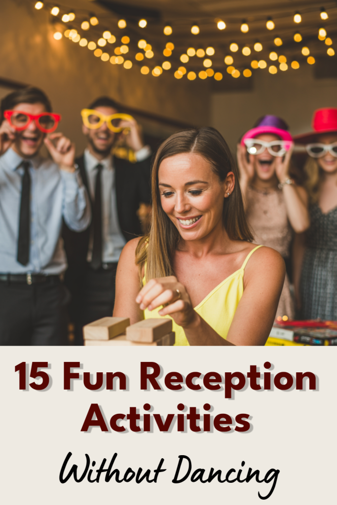 Joyful reception scene with games, laughter, and vibrant interactions among friends.