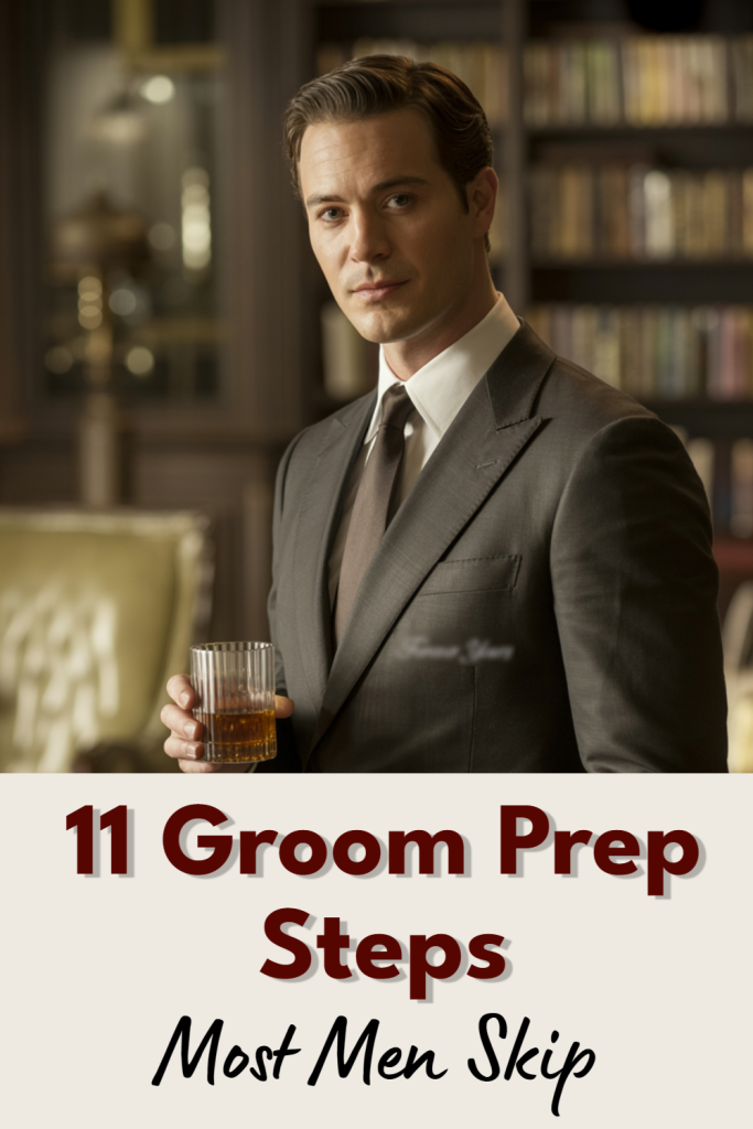 Well-dressed groom enjoying a moment, highlighting essential prep steps for wedding day success.