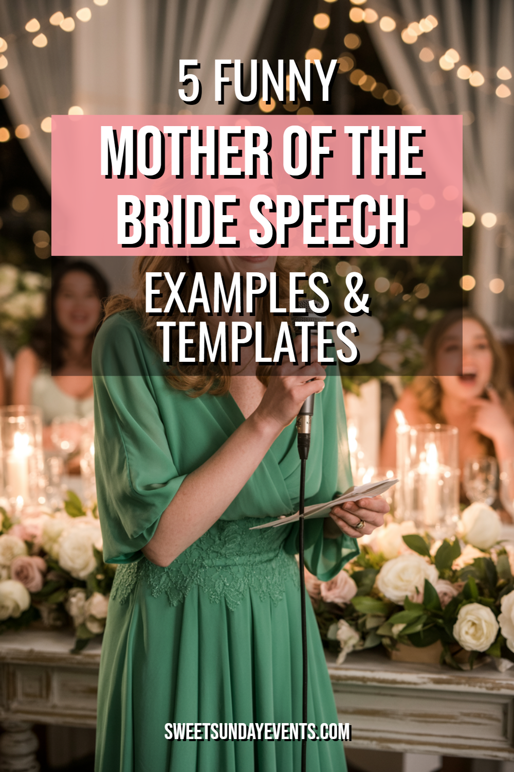 Mother of the bride speech examples for heartfelt and humorous wedding moments.