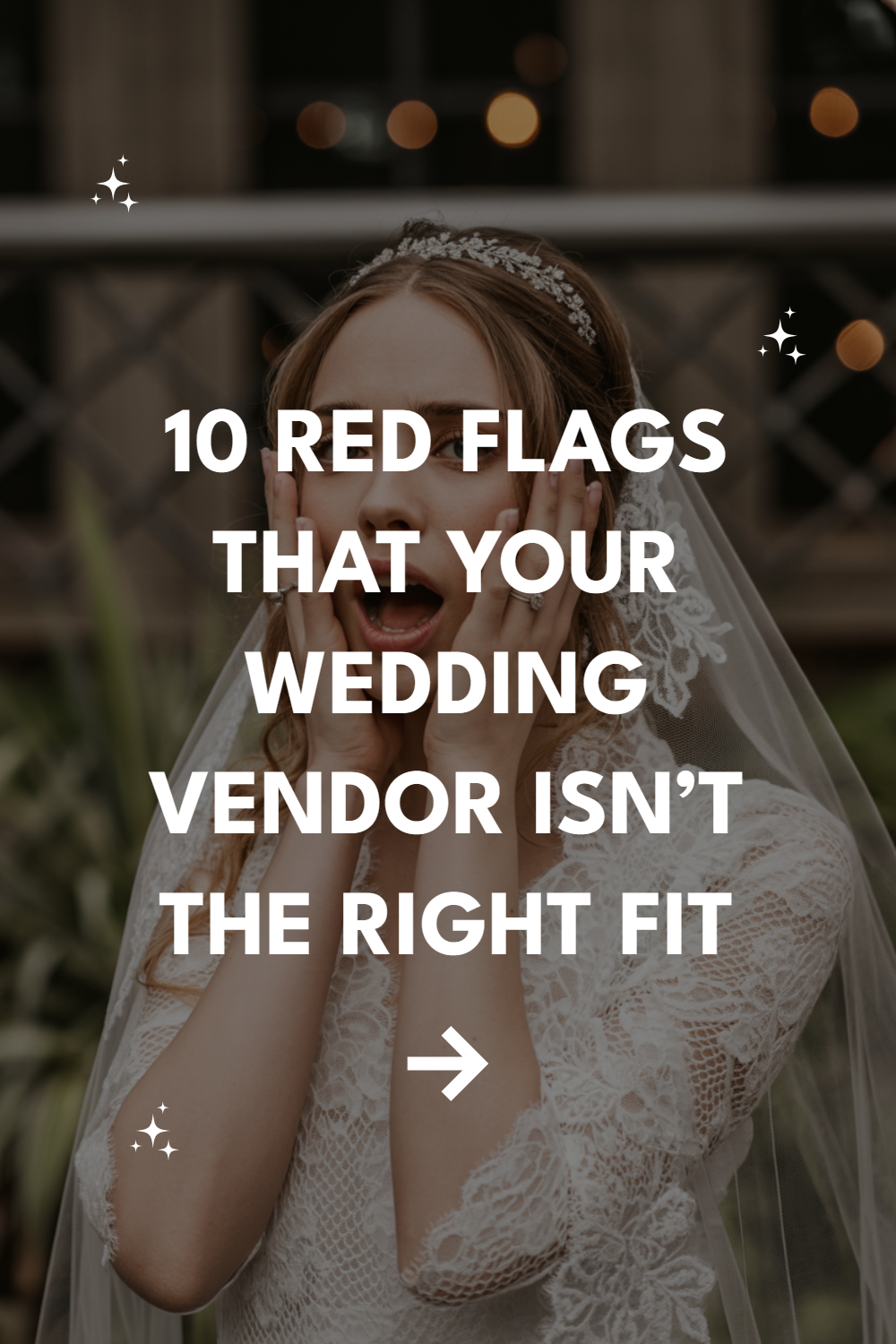 Bride highlighting red flags in wedding vendor selection for a successful planning journey.