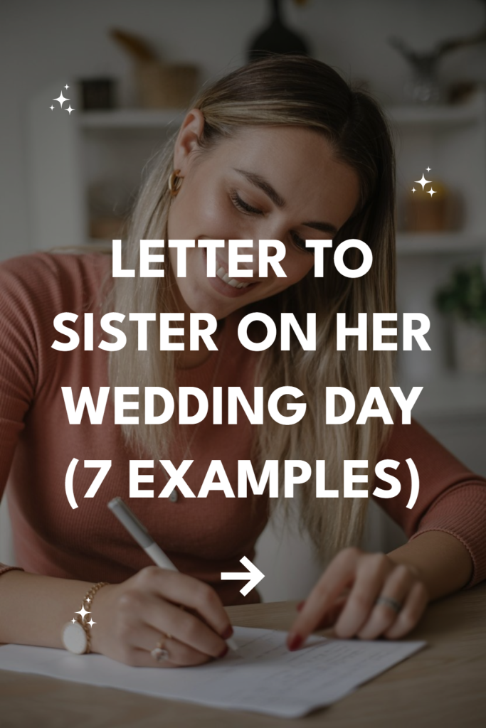 Young woman writing heartfelt letter to sister on wedding day, capturing love and celebration.