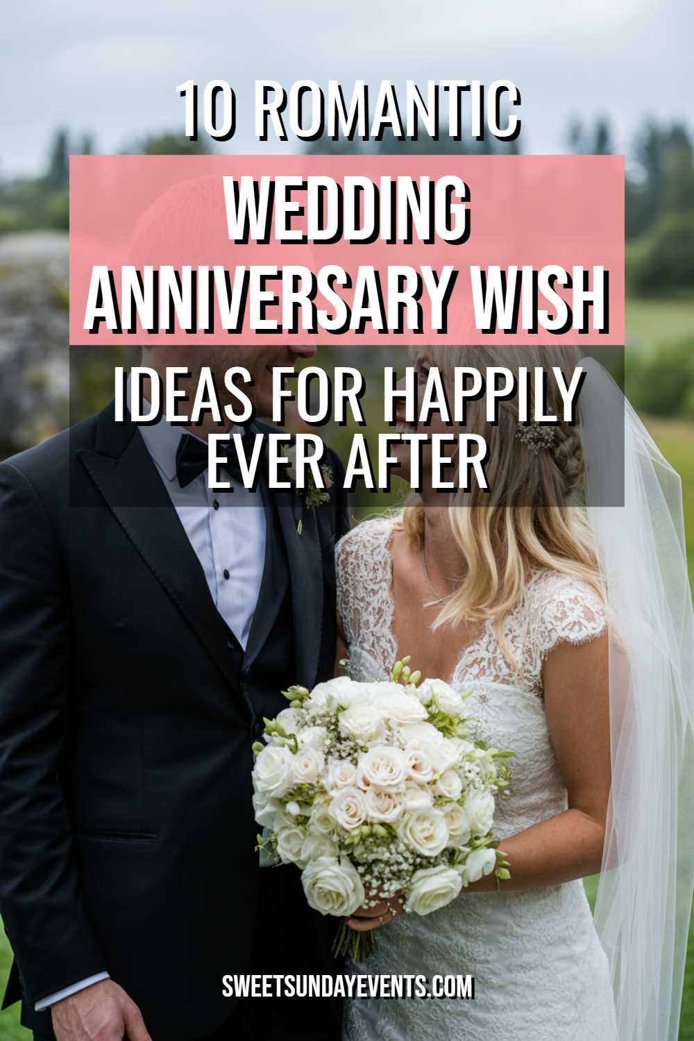 Newlyweds in a beautiful wedding setting, celebrating love with a romantic bouquet.
