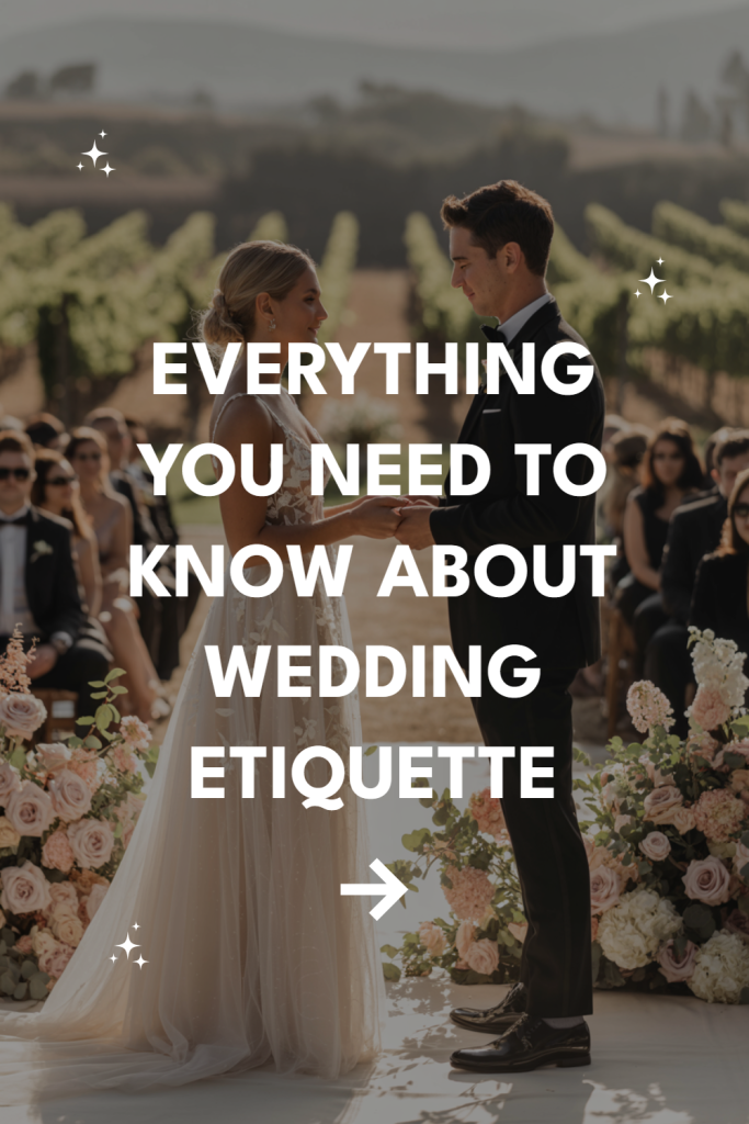 Elegant outdoor wedding ceremony in a vineyard, featuring a joyful bride and groom exchanging vows.