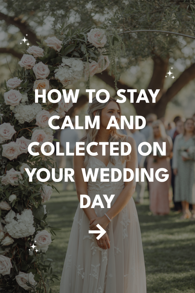 Bridal calm tips for a serene outdoor wedding day celebration among joyful guests.