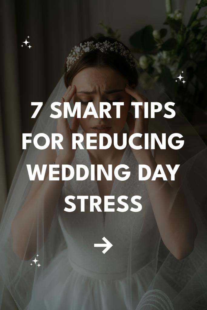 Bride stressed on her wedding day; discover 7 tips for reducing wedding day anxiety.