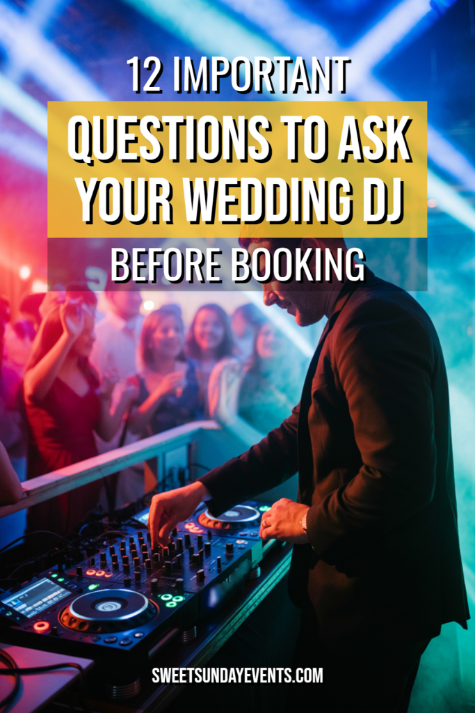 Energetic DJ performing at a vibrant wedding reception, enhancing the celebratory atmosphere.
