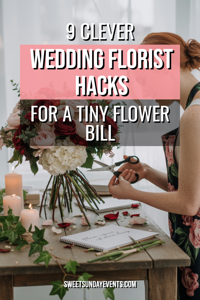 Elegant wedding floral arrangements with vibrant blooms and romantic décor in a charming workspace.