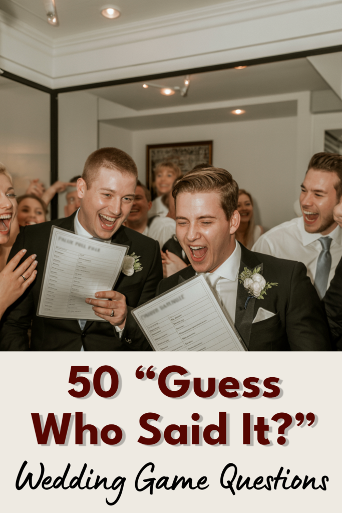 Joyful wedding game moment with friends, laughter, and elegant celebration.