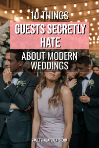 Candid wedding guests express mixed emotions amid celebration, highlighting wedding discomfort and personal feelings.