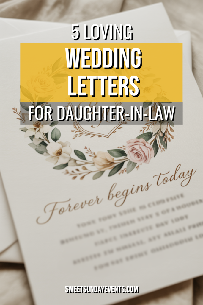 Elegant floral wedding invitation card celebrating love and unity for a daughter-in-law.