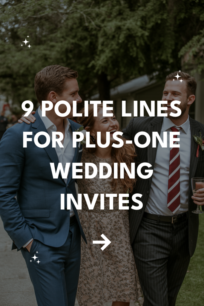 Cheerful wedding group celebrates together, sharing laughter and tips for plus-one invites.