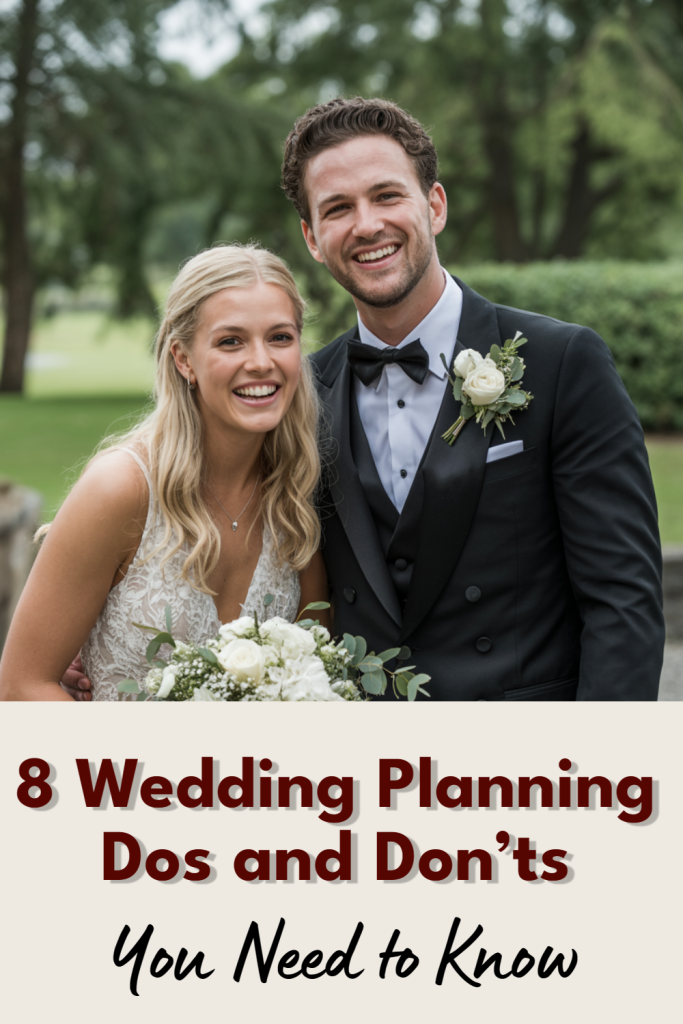 Joyful couple on their wedding day, surrounded by nature, embodying love and elegance.
