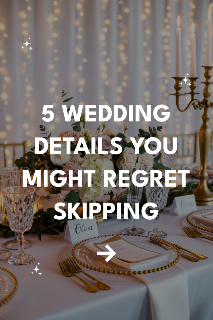 Elegant wedding reception table setting with floral arrangements, candelabrum, and personalized details.