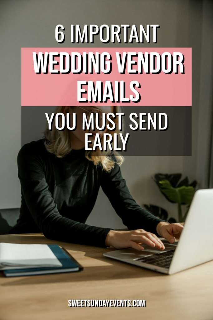 Essential wedding vendor emails for effective planning in a modern workspace.