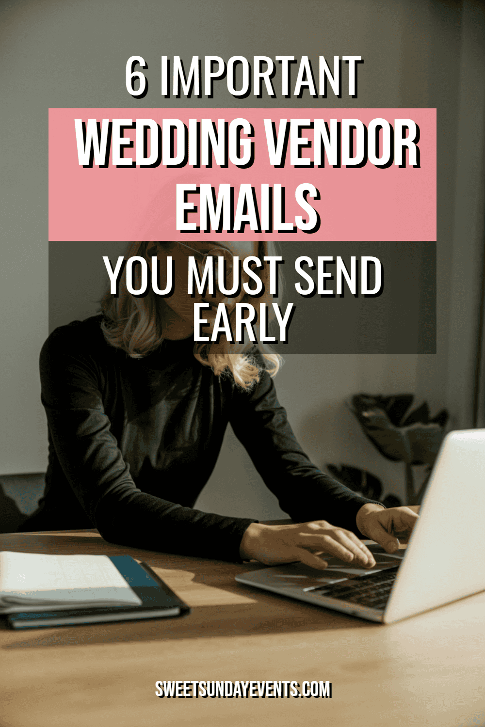 Essential wedding vendor emails for effective planning in a modern workspace.