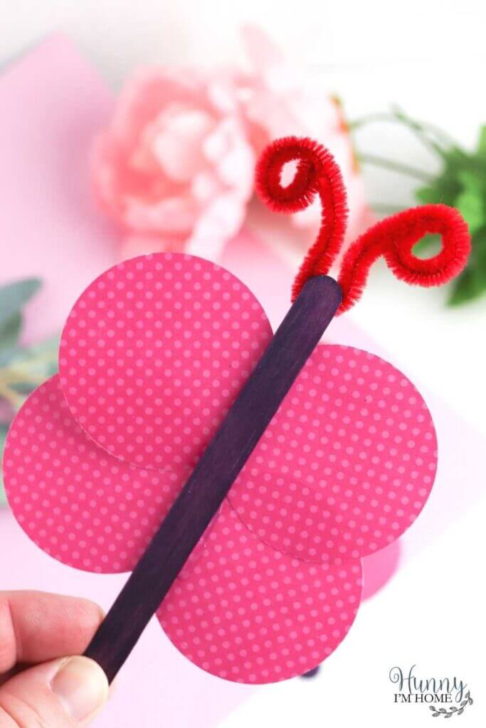Adorable Popsicle Stick Butterfly Craft For Kindergartners