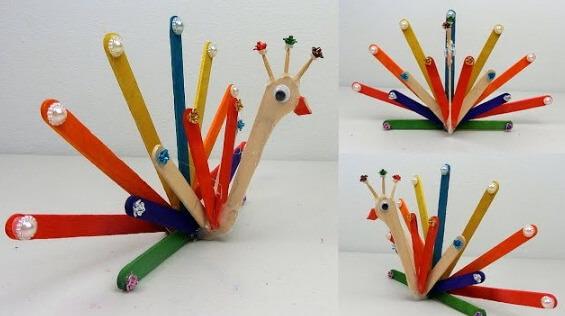 Colorful Peacock Decoration Craft At Home