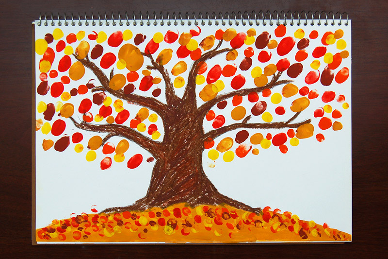 Cool Fingerprint Autumn Tree Craft Ideas for Toddlers