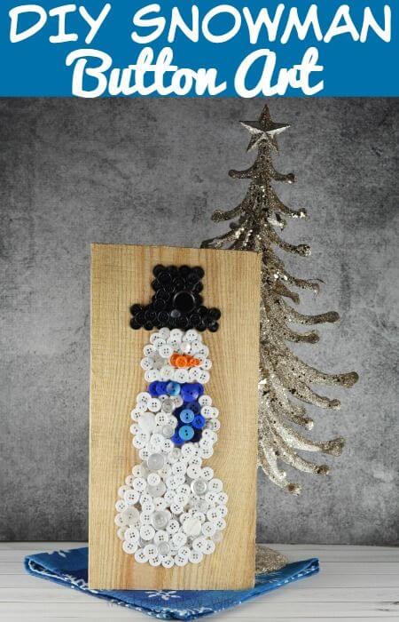 DIY Button Snowman Craft Idea For Kids