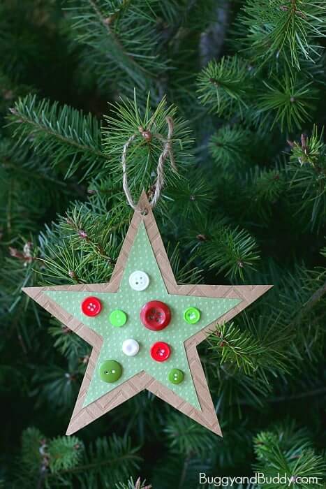 DIY Button Star Ornament Craft For Christmas Button Crafts For Preschoolers
