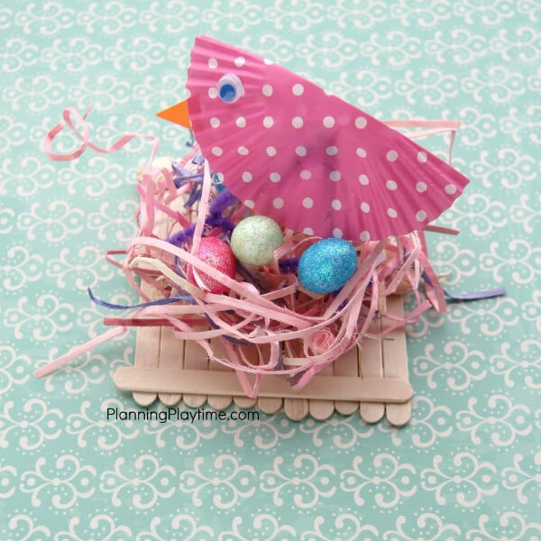 Easy Bird Craft With Nest And Eggs