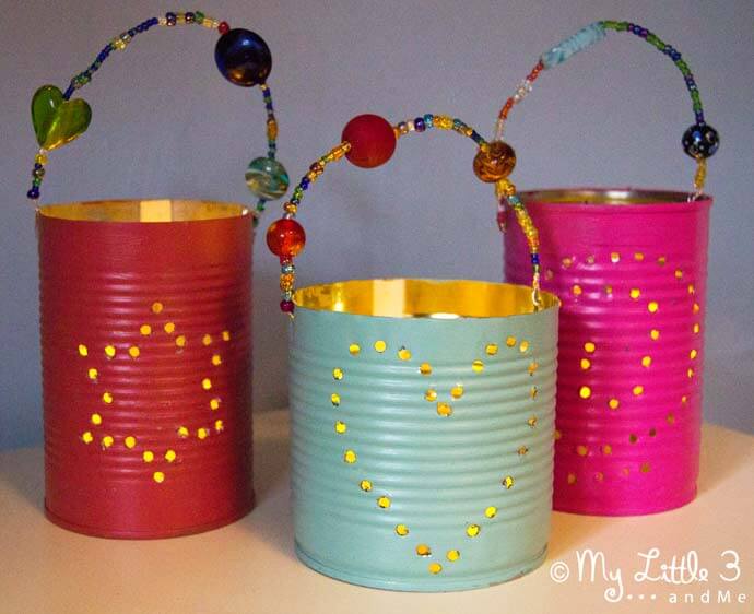 Easy-Peasy Tin Can Lantern Craft Idea