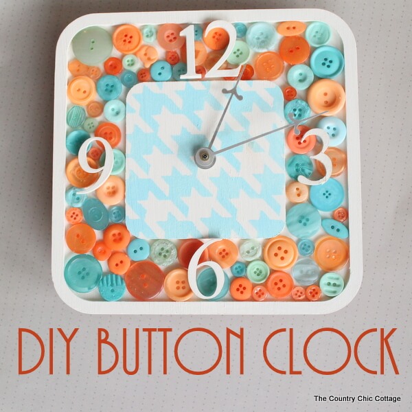 Handmade Clock Art & Craft Idea With A Button Frame