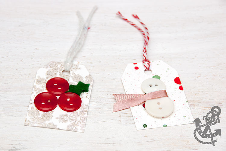 Handmade & DIY Gift Tags Idea With Paper & Buttons Christmas Decoration Craft