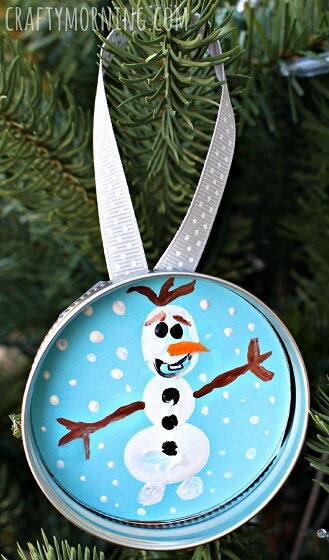 Joyful Fingerprint Olaf Art Idea For Kids