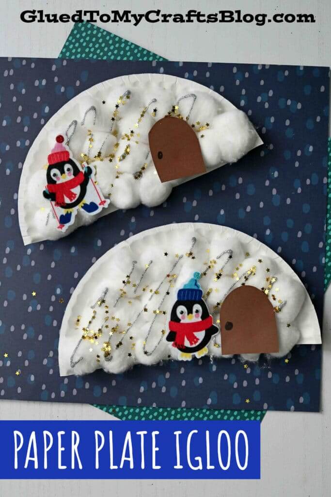 Make A Beautiful Igloo With Paper Plate & Cotton Balls
