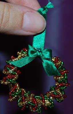 Mini Wreath Pony Bead Christmas Decorate Craft For X-mass Tree
