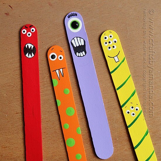 Monster Craft Project With Popsicle Sticks