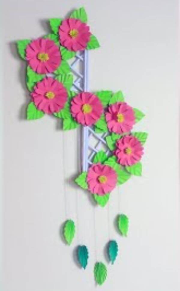 Origami Paper Flower Wall Hanging Decoration For Room