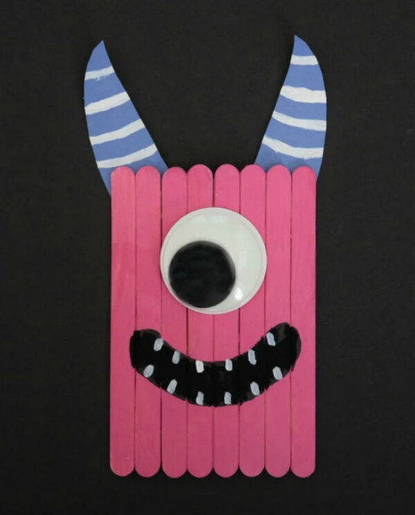Popsicle Stick Monster Craft For Kindergartners