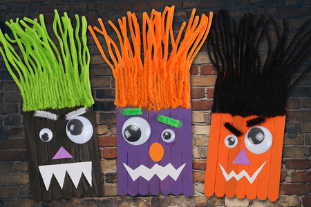 Simple & Funny Monsters Craft Sticks For Kids