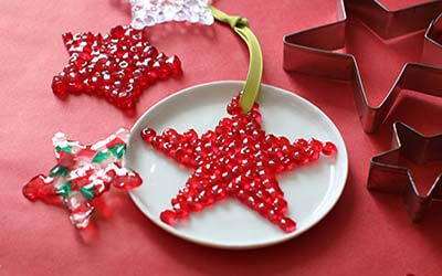 Simple Star Ornament Craft Using Beads
