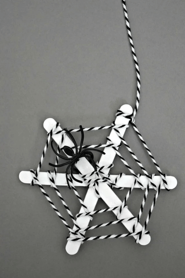Simple Spider Web Popsicle Stick Craft With Step By Step Instructions