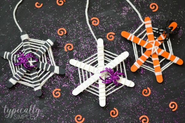Spiderwebs Using Craft Sticks