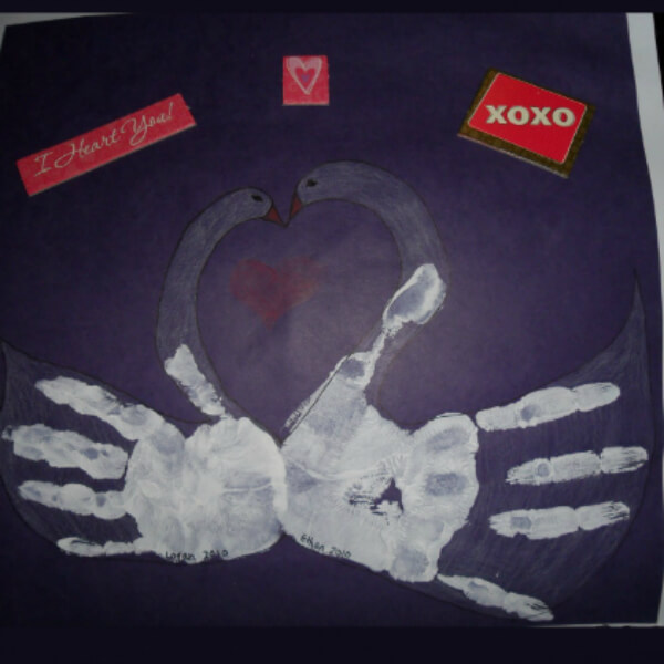 White Kissing Swan Craft