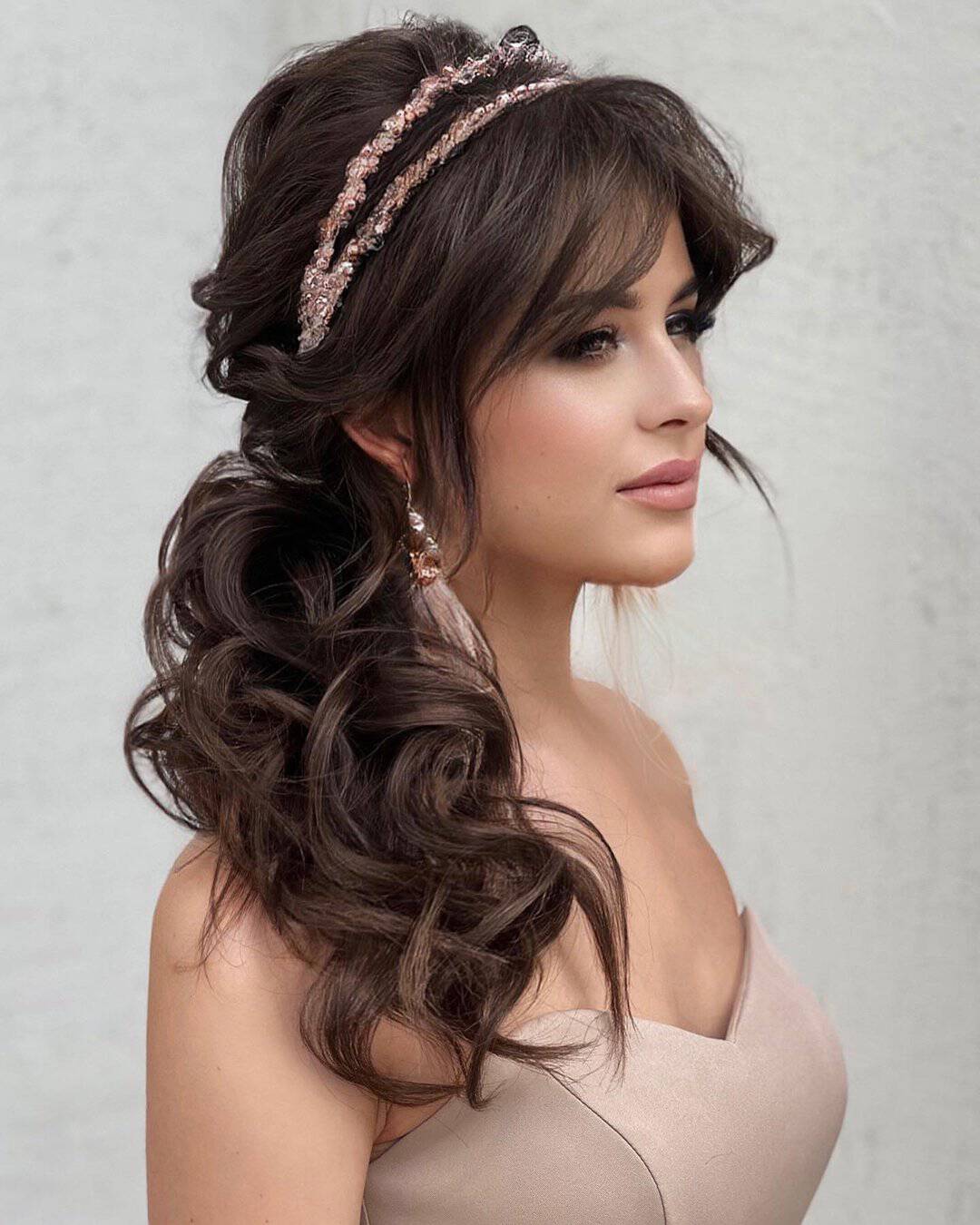 Wedding Hairstyles With Bangs For Long Hair