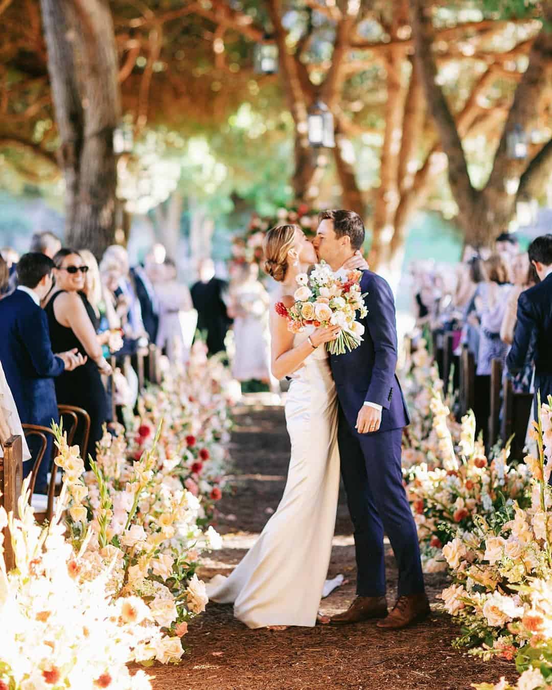 Magic Sunset Wedding Kiss