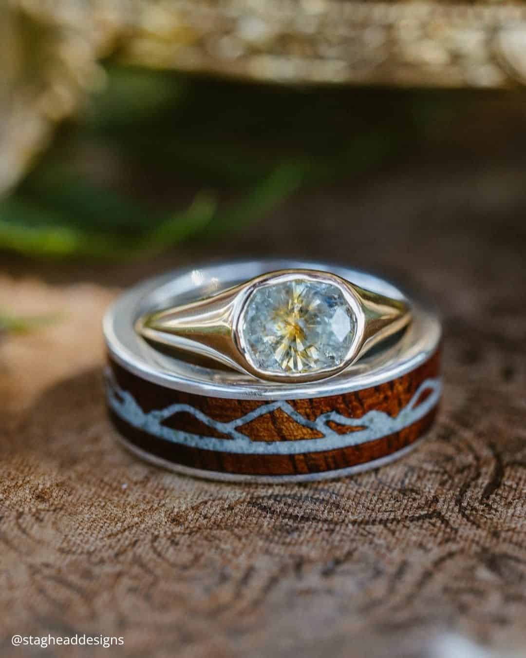 Kaleidoscopic Stones Engagement Ring
