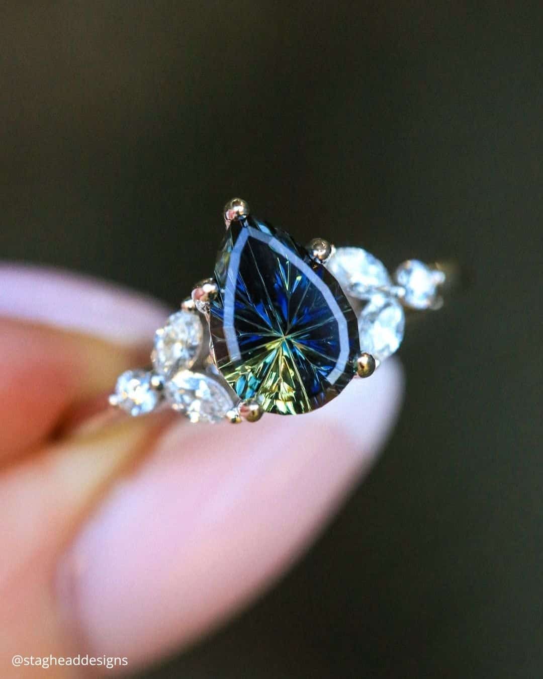Kaleidoscopic Stones Engagement Ring